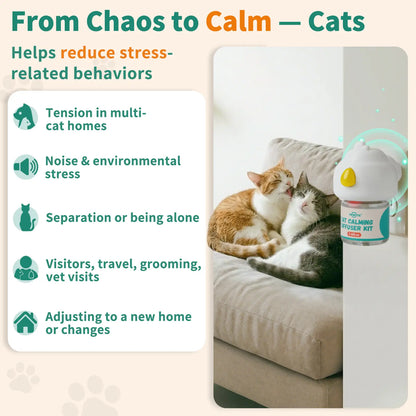 PAWITH 60-Day Cat Calming Diffuser - Cat Pheromone Diffuser for Stress, Pee Spraying, Cat Fighting, Aggression, Excessive Meowing & Scratching - 60-Day Refill Included