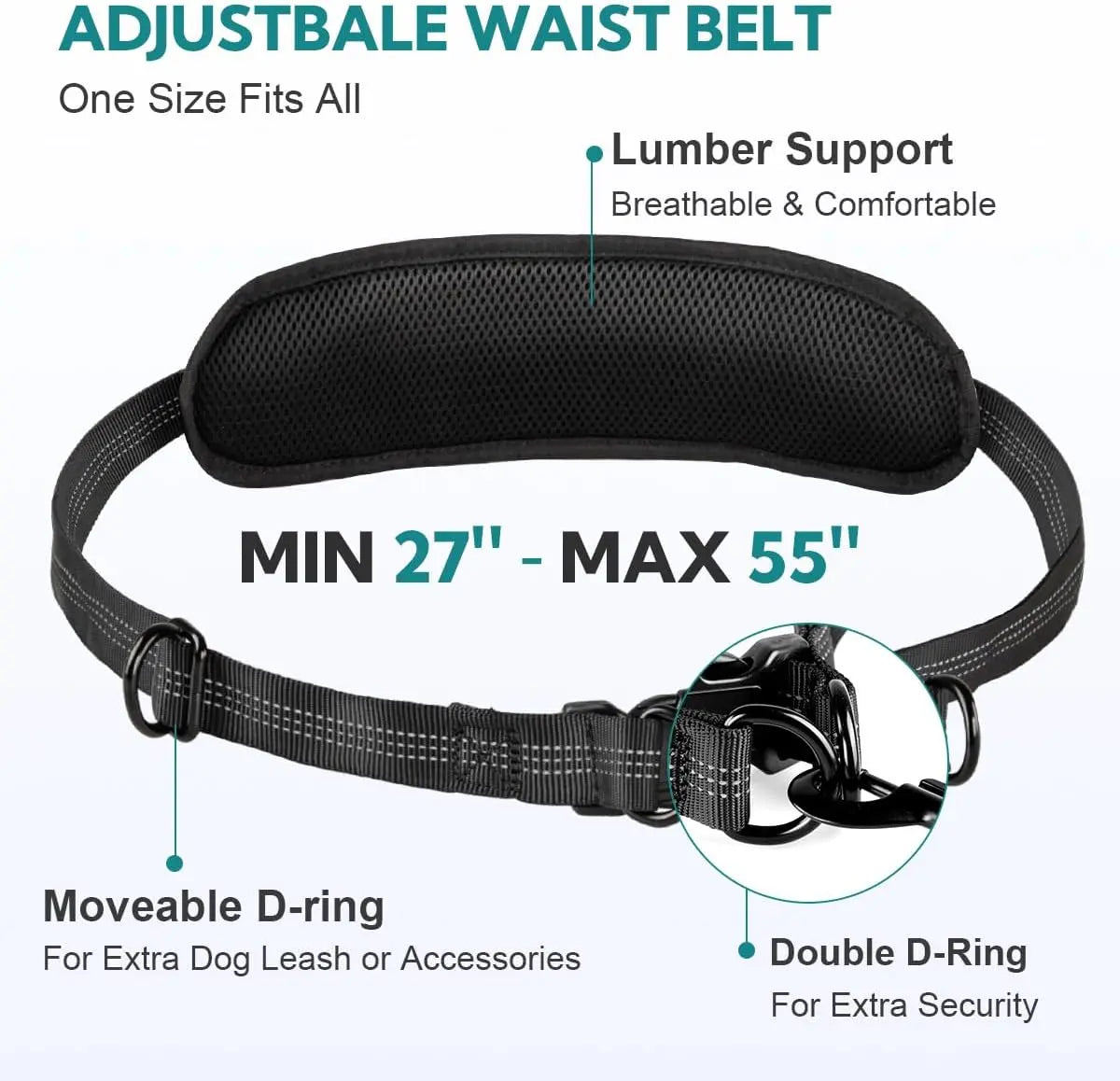 Pipidodo Hands-Free Dual Dog Leash with Waist Bag & Cushioned Pad – Walk Two Dogs with Ease No Tangles No Stress