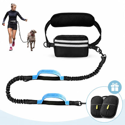 Pipidodo Hands-Free Dual Dog Leash with Waist Bag & Cushioned Pad – Walk Two Dogs with Ease No Tangles No Stress