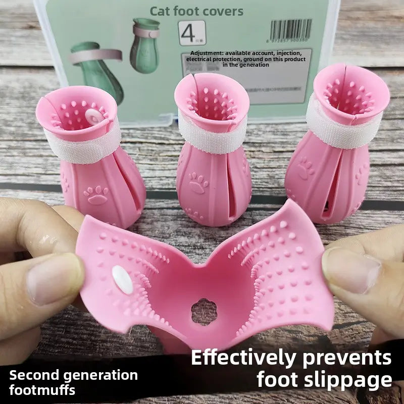 Cat Bathing Anti-Scratch Set - Pet Washing Bag, Paw Protection Covers for Safe Bathing, Cat Grooming and Care
