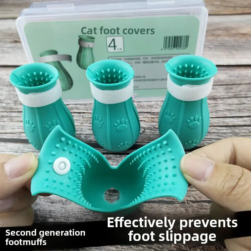 Cat Bathing Anti-Scratch Set - Pet Washing Bag, Paw Protection Covers for Safe Bathing, Cat Grooming and Care