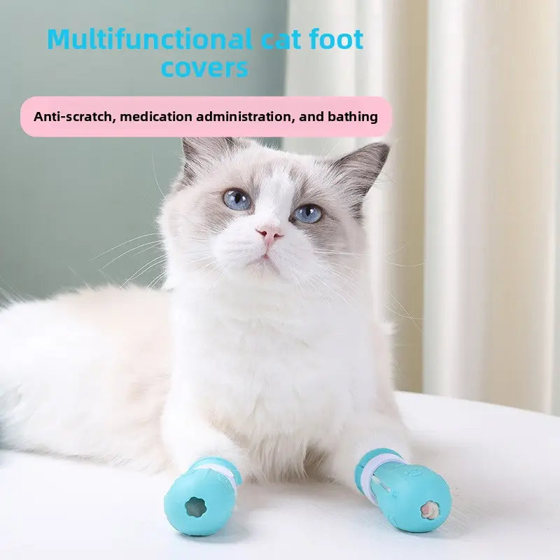 Cat Bathing Anti-Scratch Set - Pet Washing Bag, Paw Protection Covers for Safe Bathing, Cat Grooming and Care