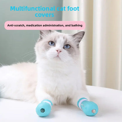 Cat Bathing Anti-Scratch Set - Pet Washing Bag, Paw Protection Covers for Safe Bathing, Cat Grooming and Care